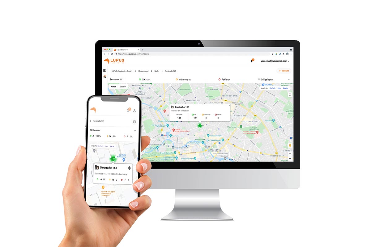 LUPUS Dashboard auf Desktop und Smartphone